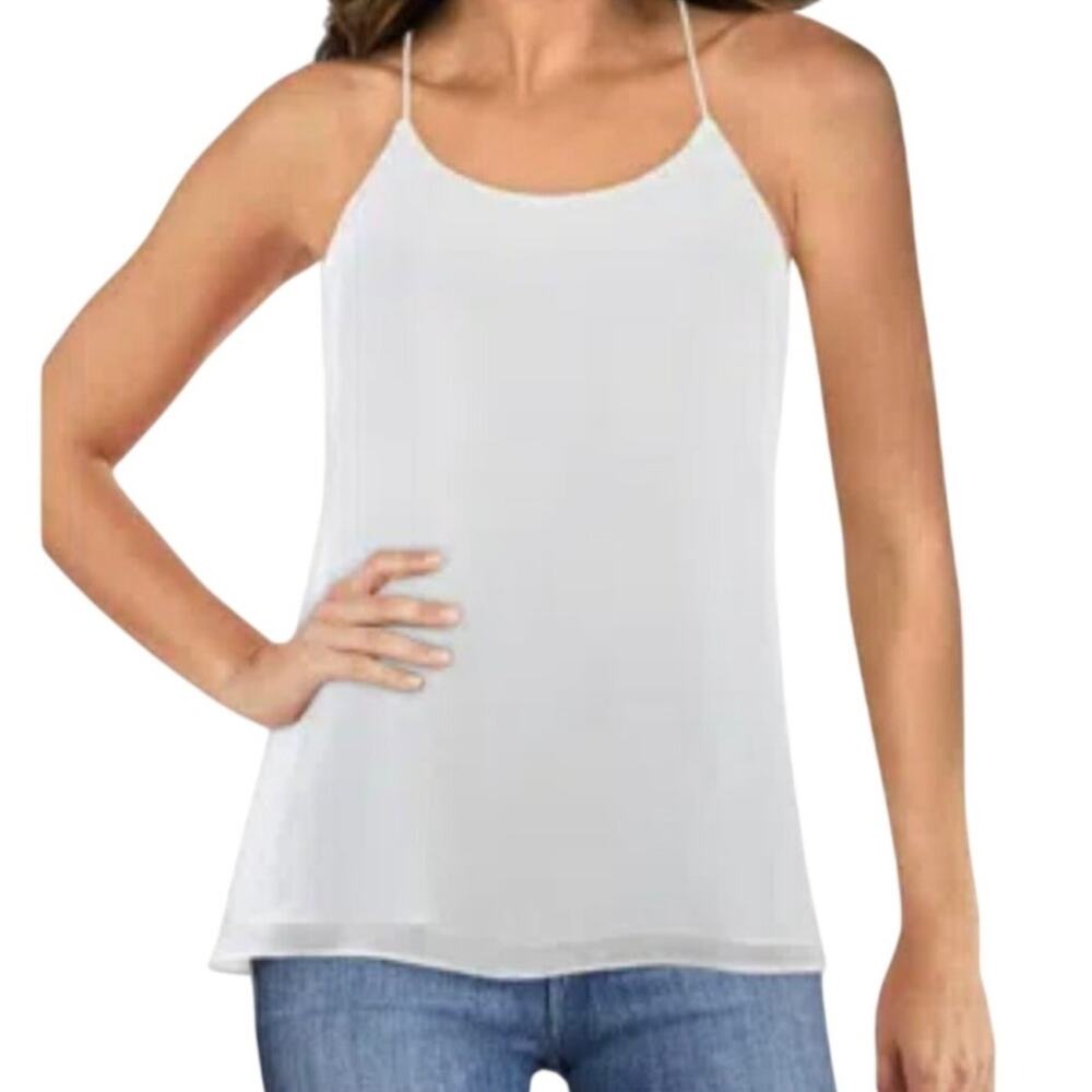Naked Zebra White Double Layer Cami Strappy Tank Top Size: XS #113